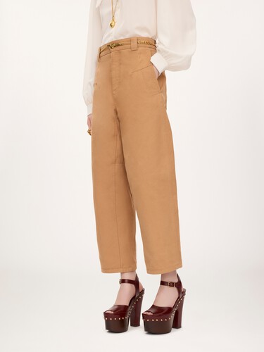 Barrel pants in cotton canvas - 4