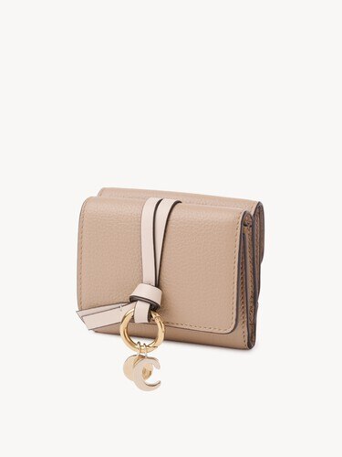 Mini Alphabet tri-fold in grained leather  - 3