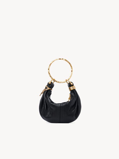 Mini Bracelet Hobo bag in grained leather