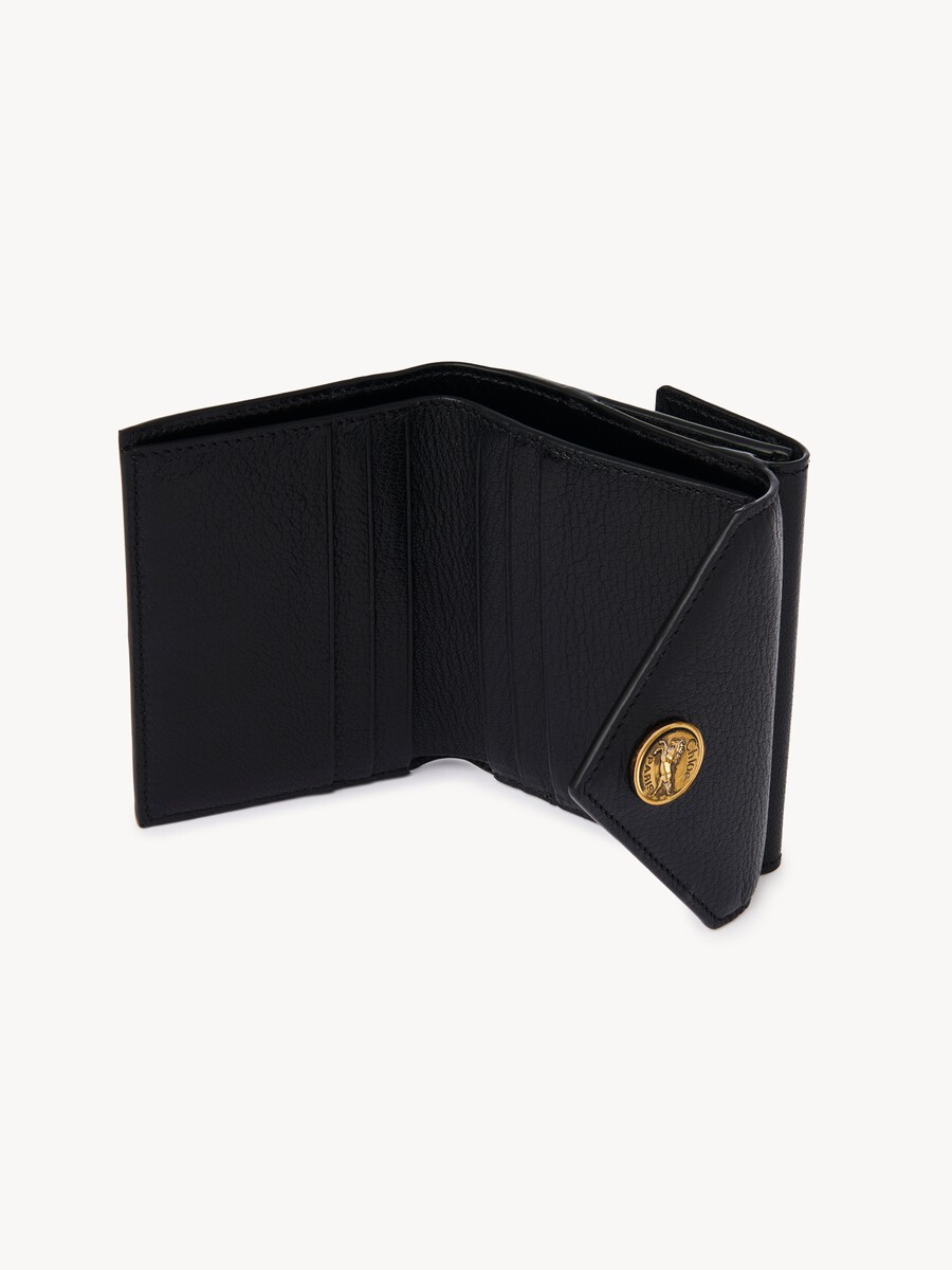 Petit portefeuille &agrave; trois volets Envelope en cuir grain&eacute; - 4