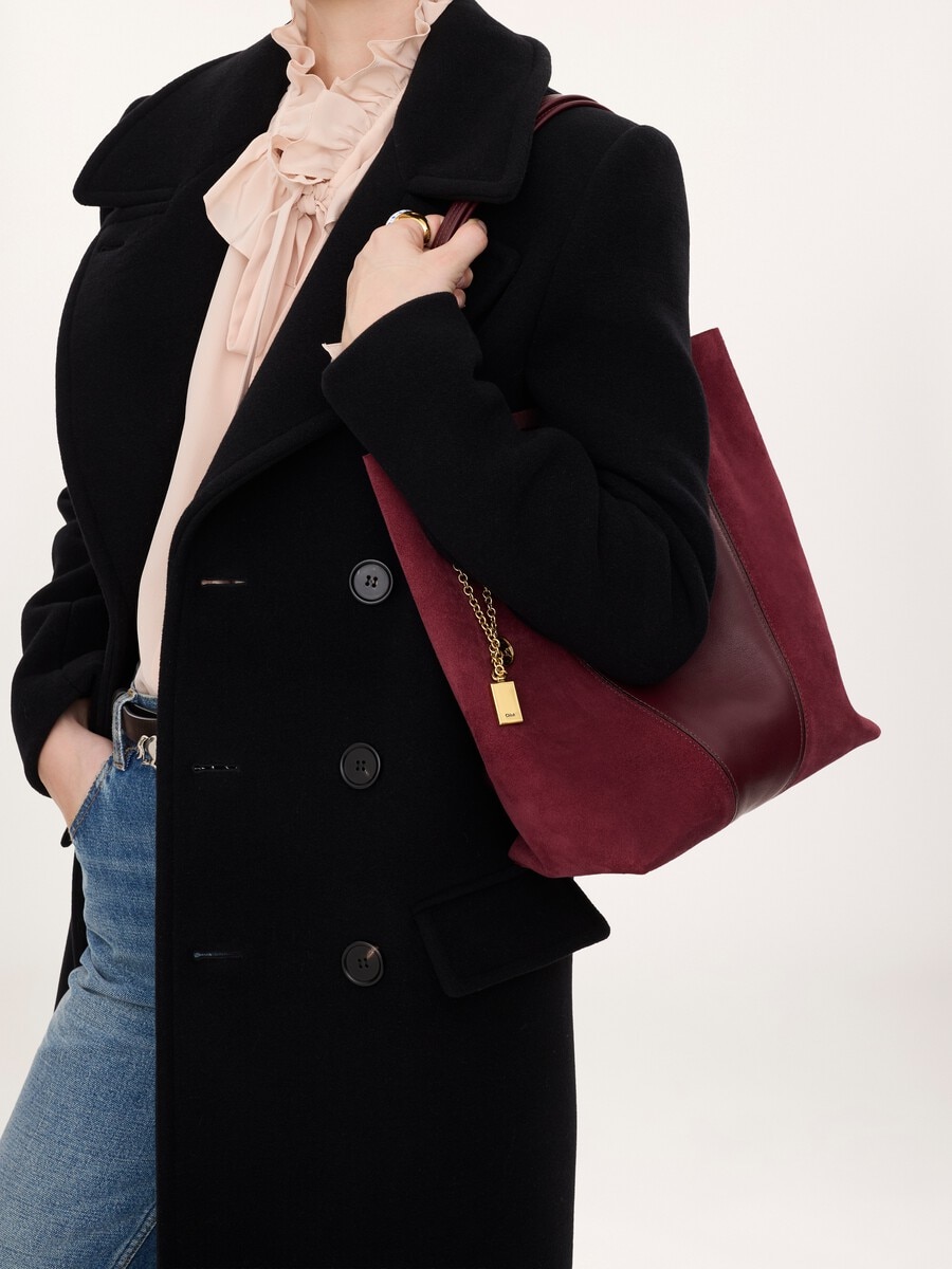 Bolso tote Chlo&eacute; Spin de ante y cuero suave - 4