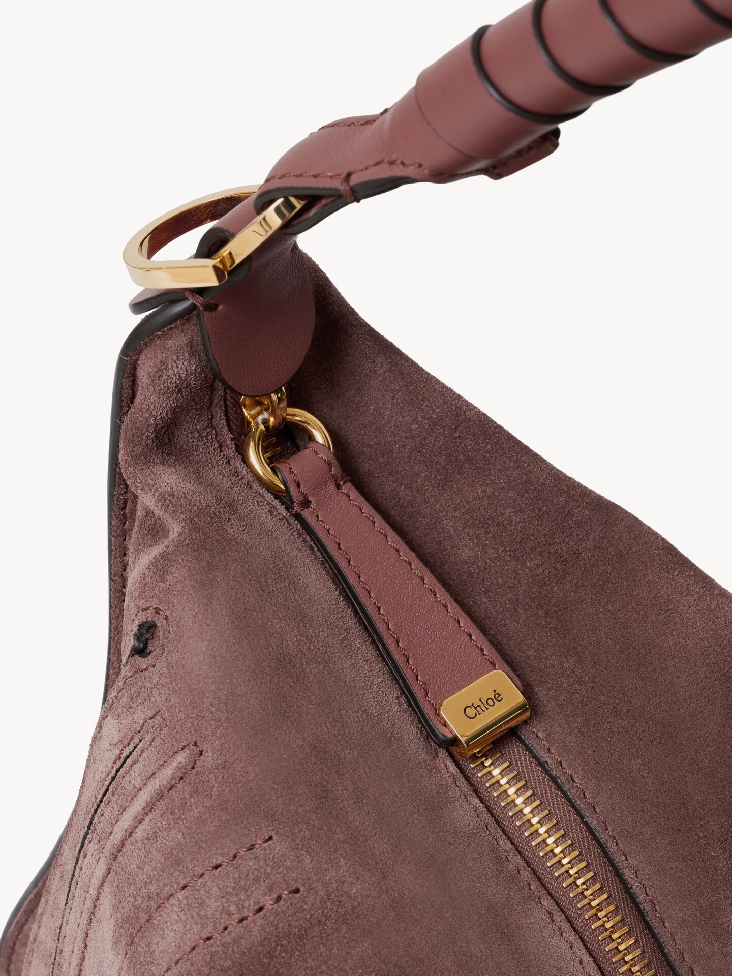 Small Marcie shoulder bag in suede leather - 7.0