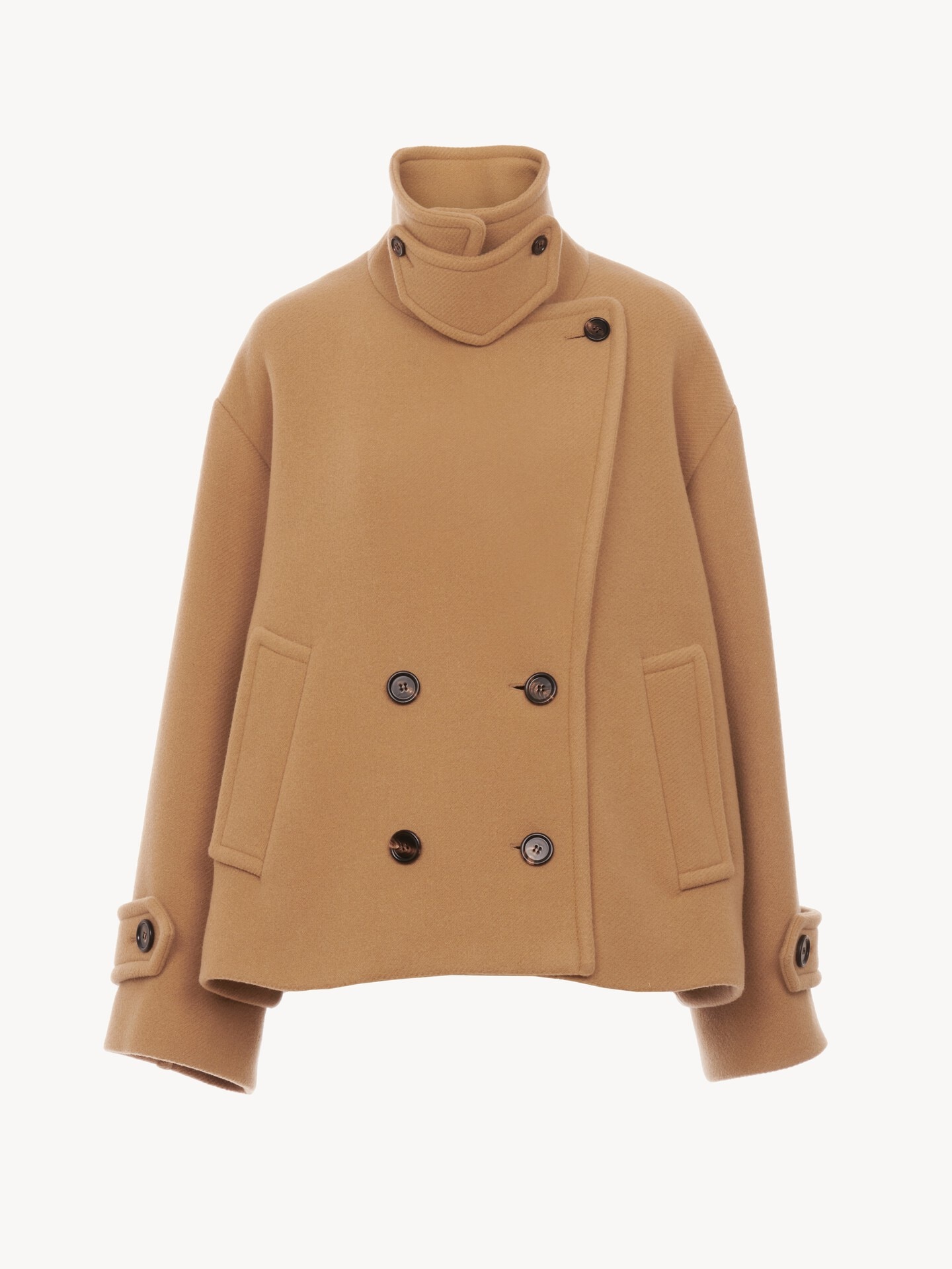 Oversized short coat in wool - 2.0