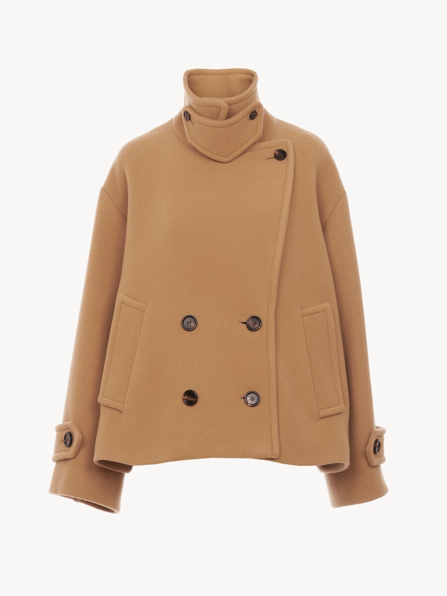 Oversized short coat in wool - 2