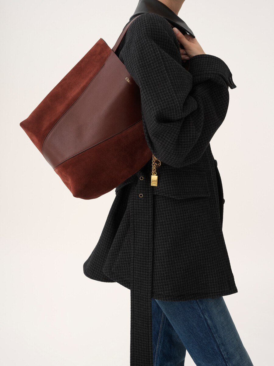 Bolso tote Chlo&eacute; Spin de cuero granulado y ante - 3