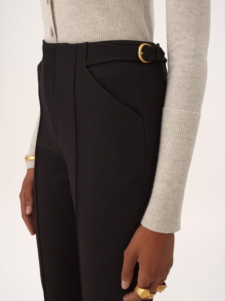 Tailored capri pants in wool cr&ecirc;pe - 7