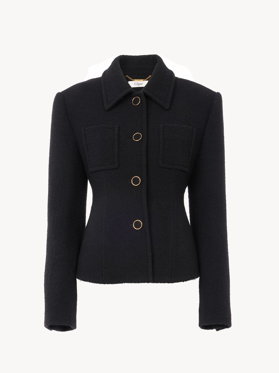 Fitted tailored jacket in wool bouclette - 2