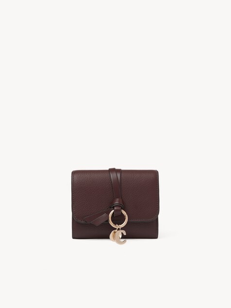 Small Alphabet tri-fold in grained leather