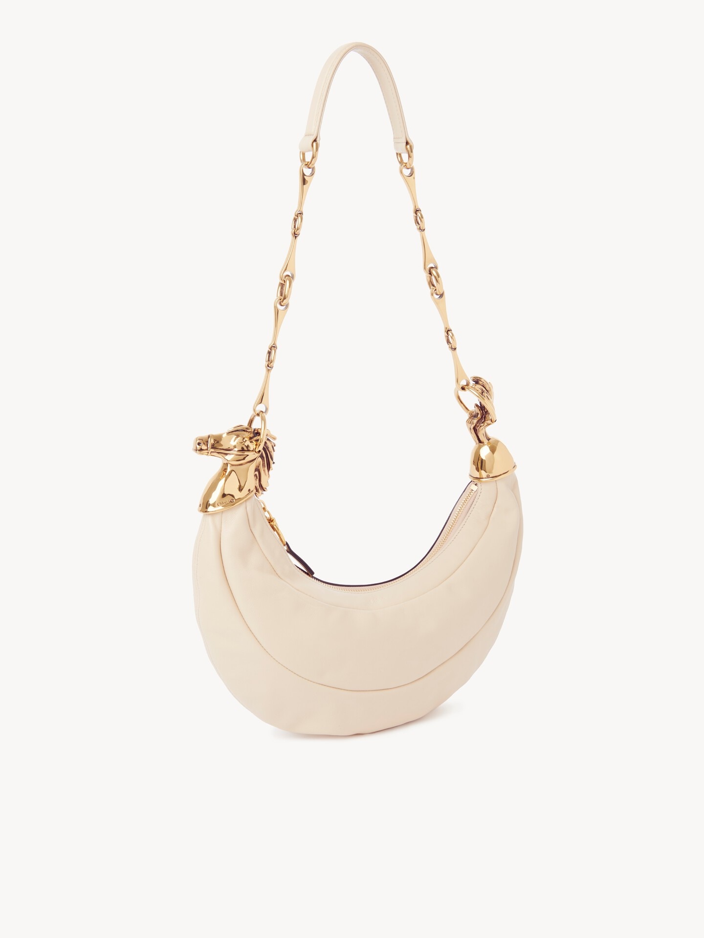 Chain Horse shoulder bag in grained leather - 3.0