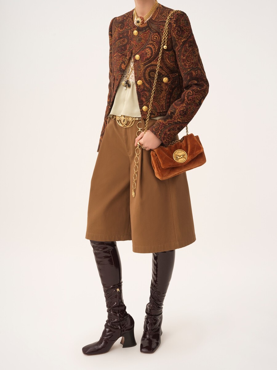Bolso de hombro peque&ntilde;o Chlo&eacute; Heritage de terciopelo - 8
