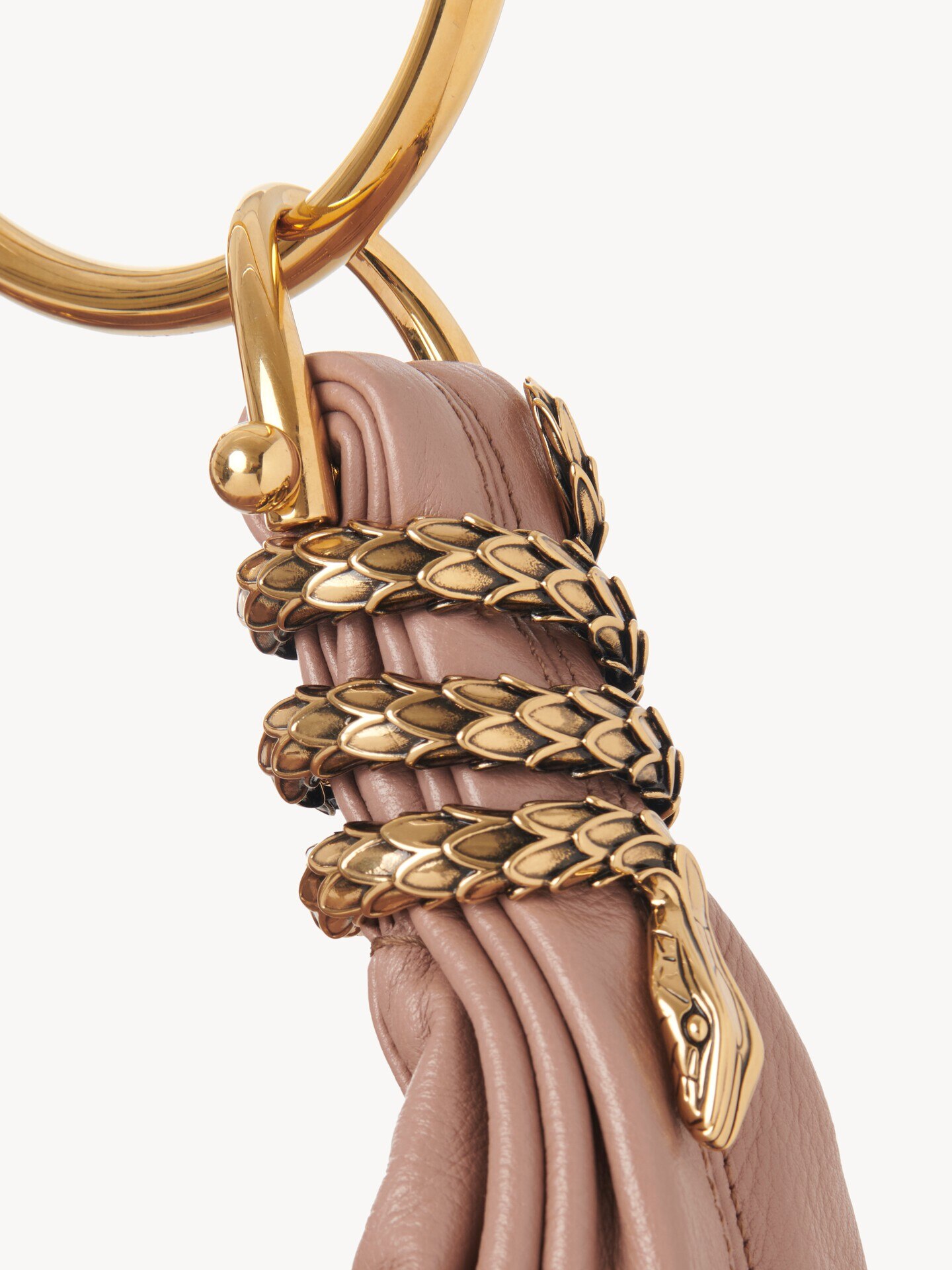 Small Snake Bracelet Hobo bag in grained leather - 7.0