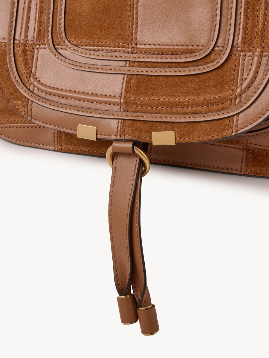 Bolso Marcie peque&ntilde;o de cuero granulado y ante - 7