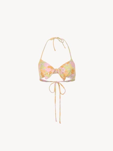 Sunbleached flower-print bikini top - 2