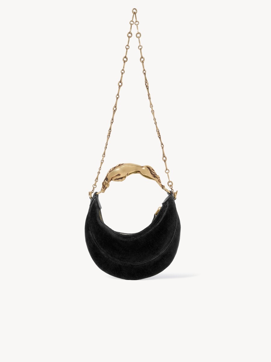 Small Chain Horse shoulder bag in velvet - 5