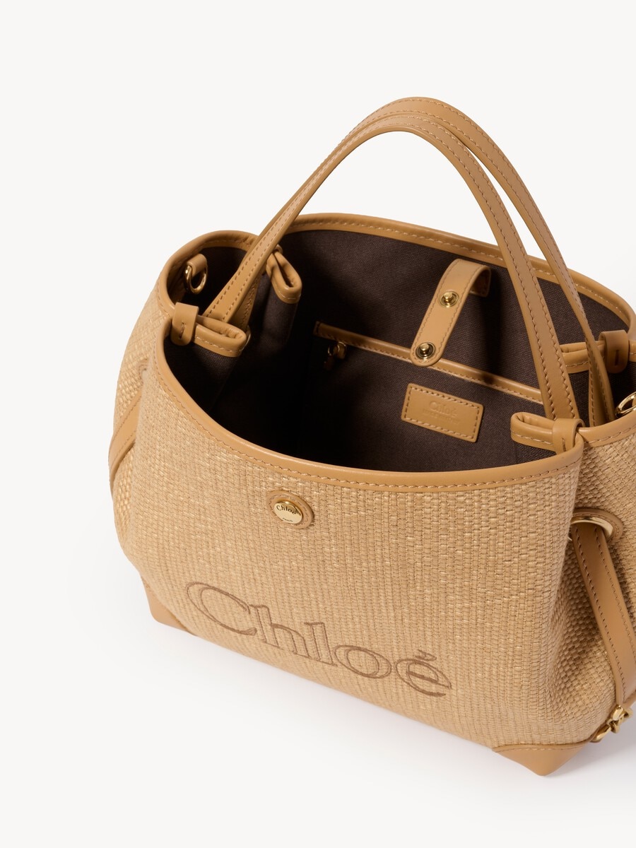 Small Chlo&eacute; Clover double carry bag in raffia-effect fibers - 6