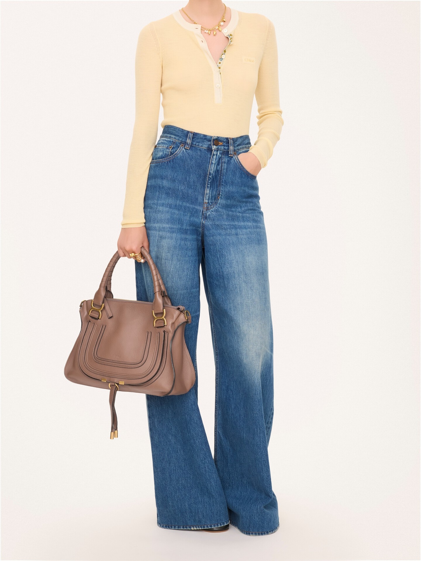 Small Marcie bag in grained leather - 8.0