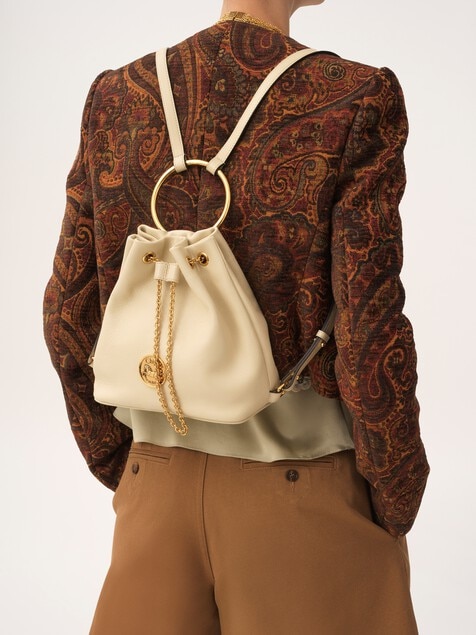 Small Bracelet backpack in grained leather