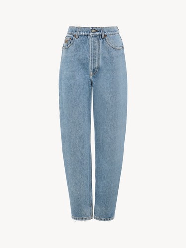 High-rise tapered jeans in denim - 2