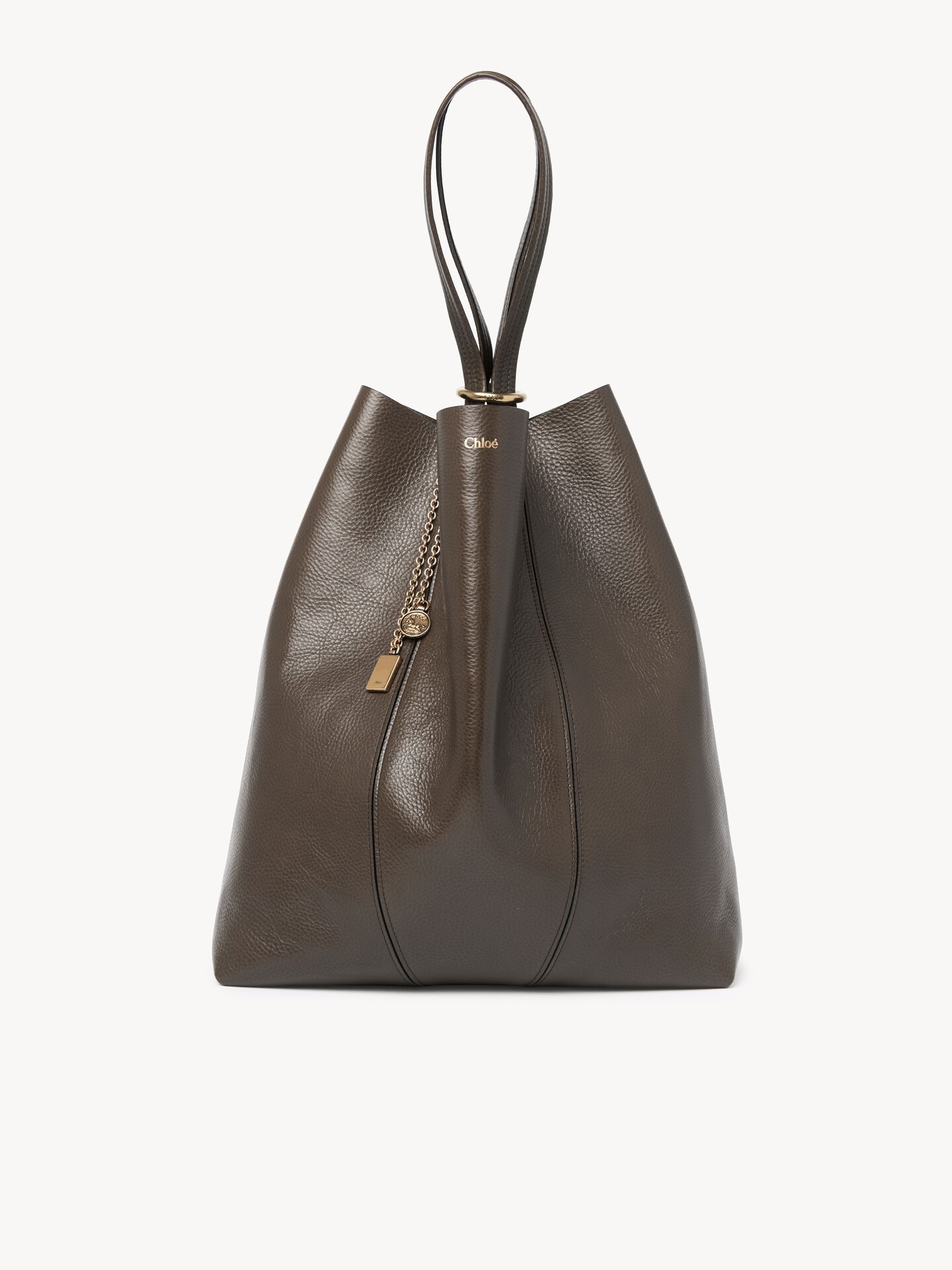 Large Chlo&eacute; Spin tote bag in grained leather - 2.0