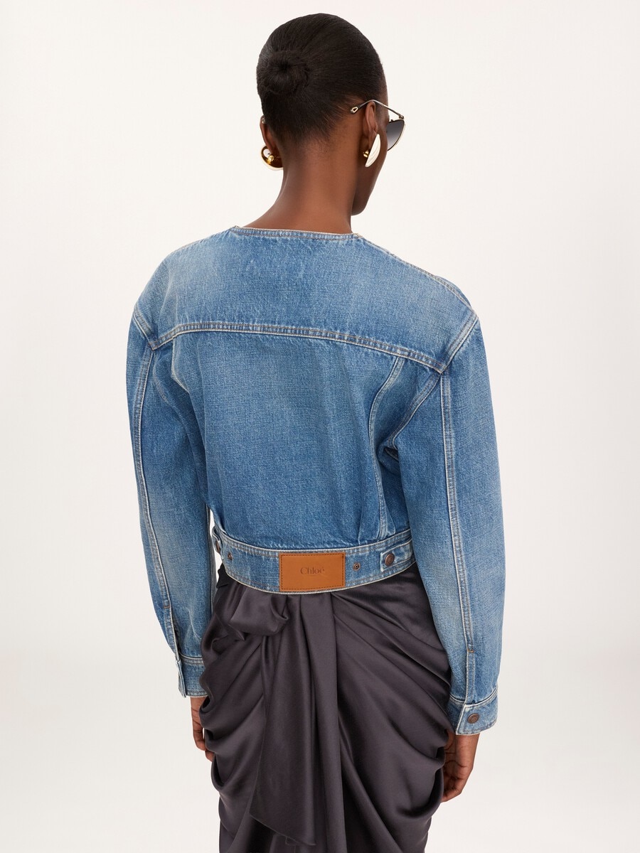 Knee-length wrap skirt in washed silk satin - 4