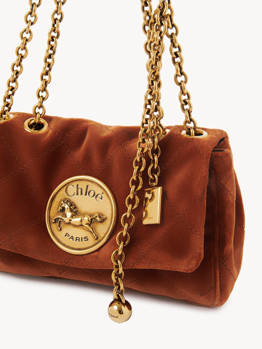 Bolso de hombro peque&ntilde;o Chlo&eacute; Heritage de terciopelo - 7