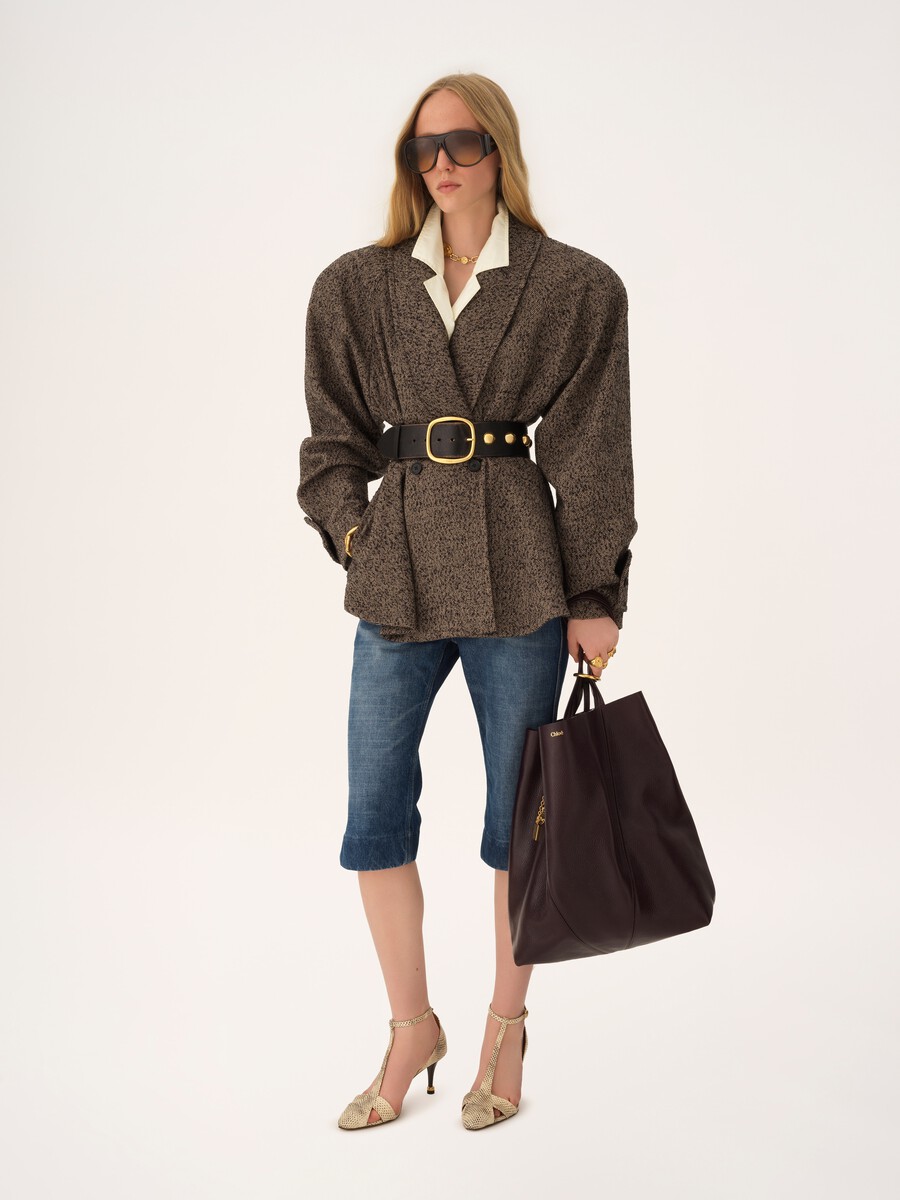 Bolso tote Chlo&eacute; Spin grande de cuero granulado - 6