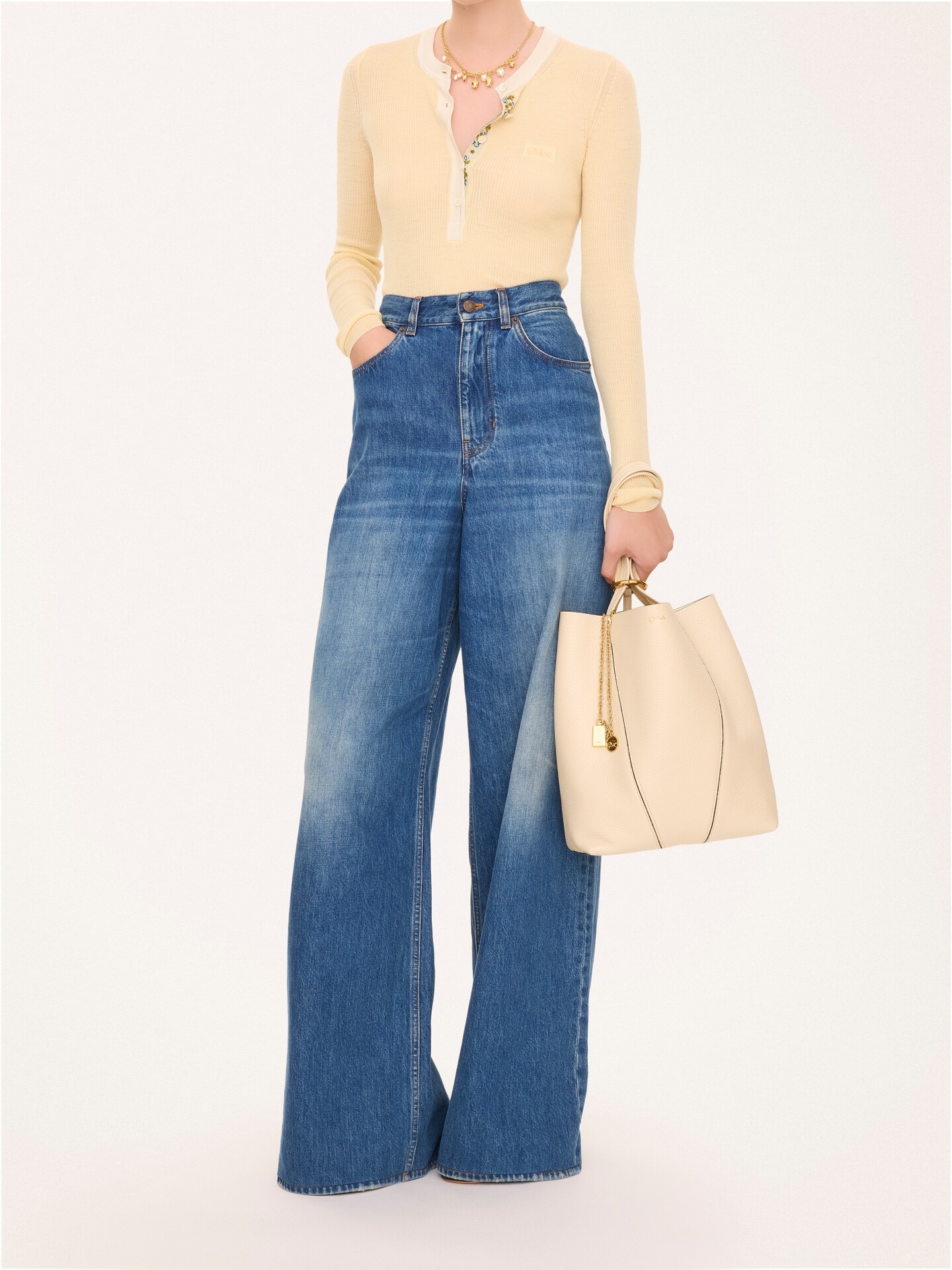 Chlo&eacute; Spin tote bag in grained leather - 6.0