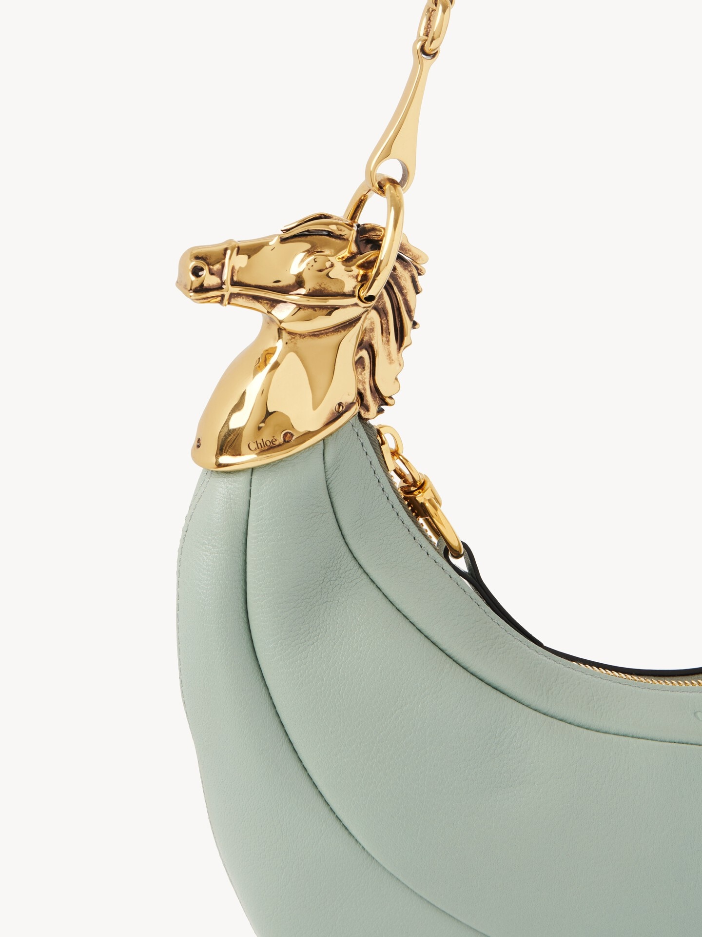 Chain Horse shoulder bag in grained leather - 6.0