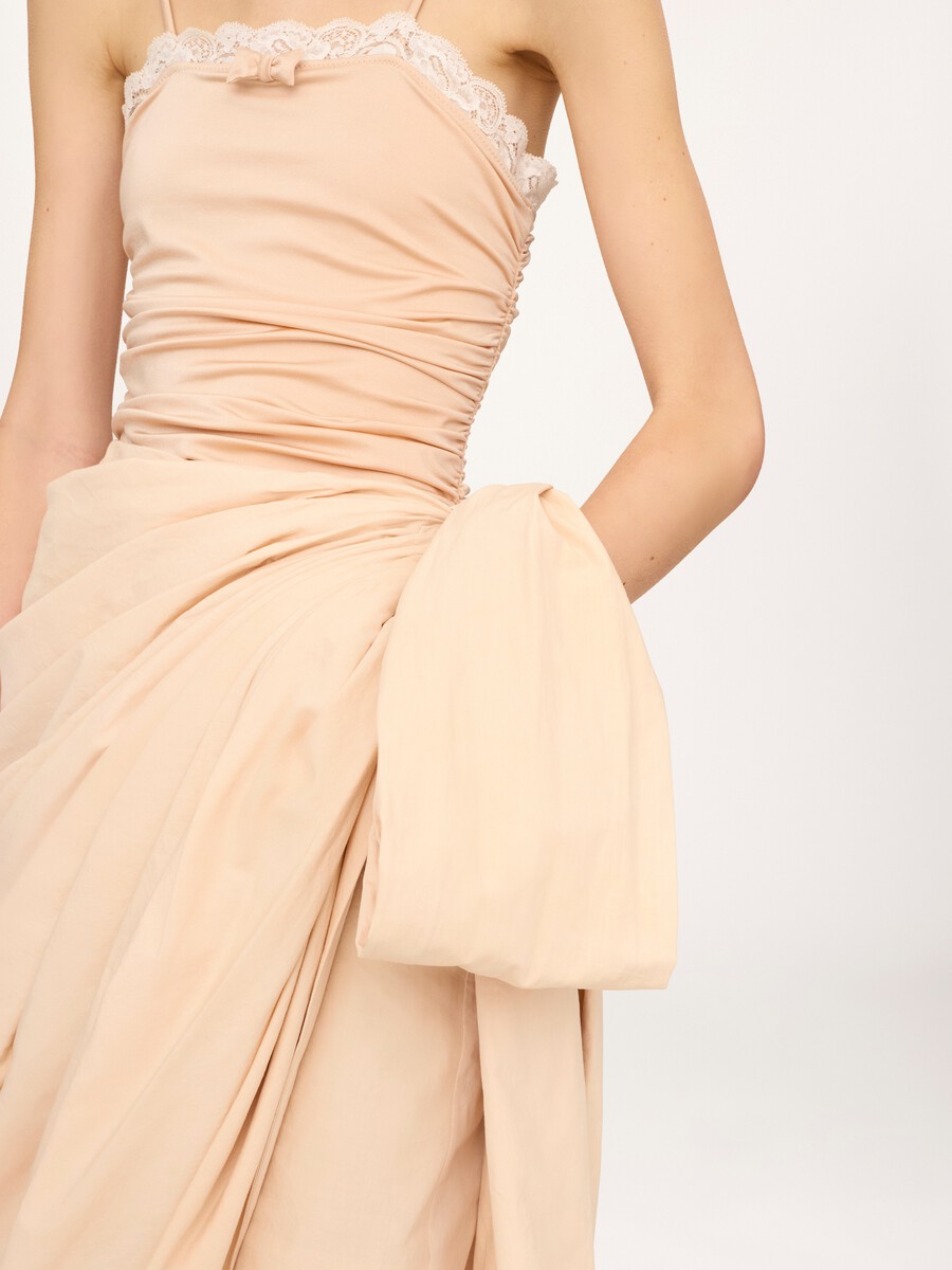Knee-length wrap skirt in cotton poplin - 5