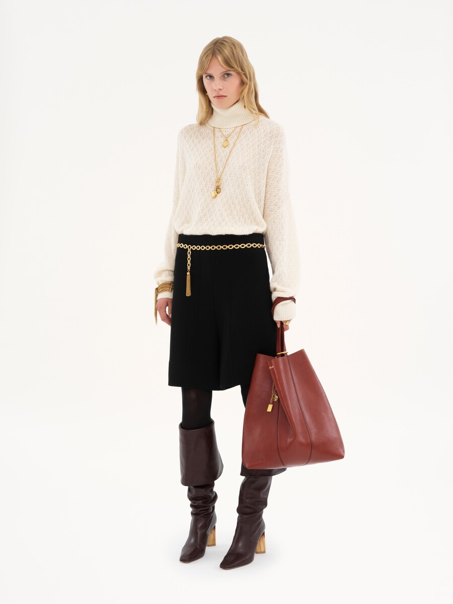 Chlo&eacute; Spin tote bag in grained leather - 8