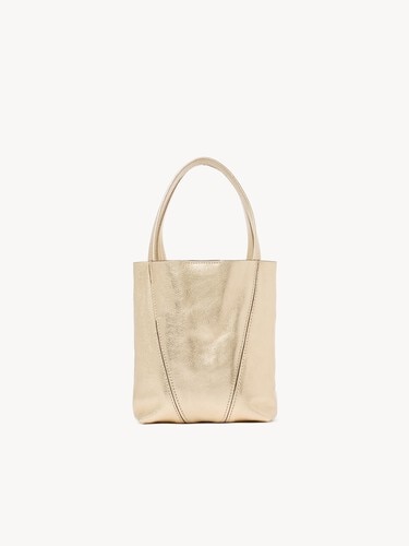 Small Chlo&eacute; Spin tote bag in metallized leather with horse charms - 7