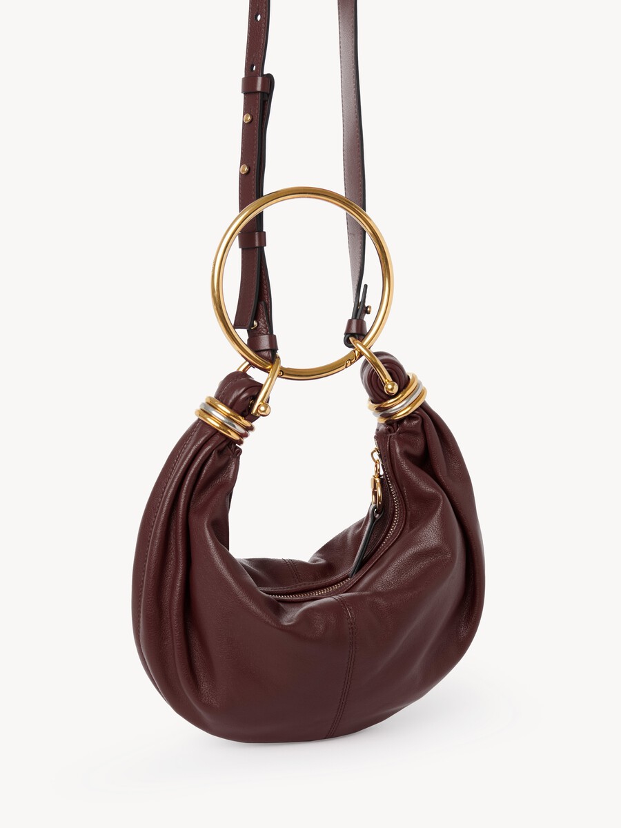 Small Bracelet Hobo bag in grained leather - 2