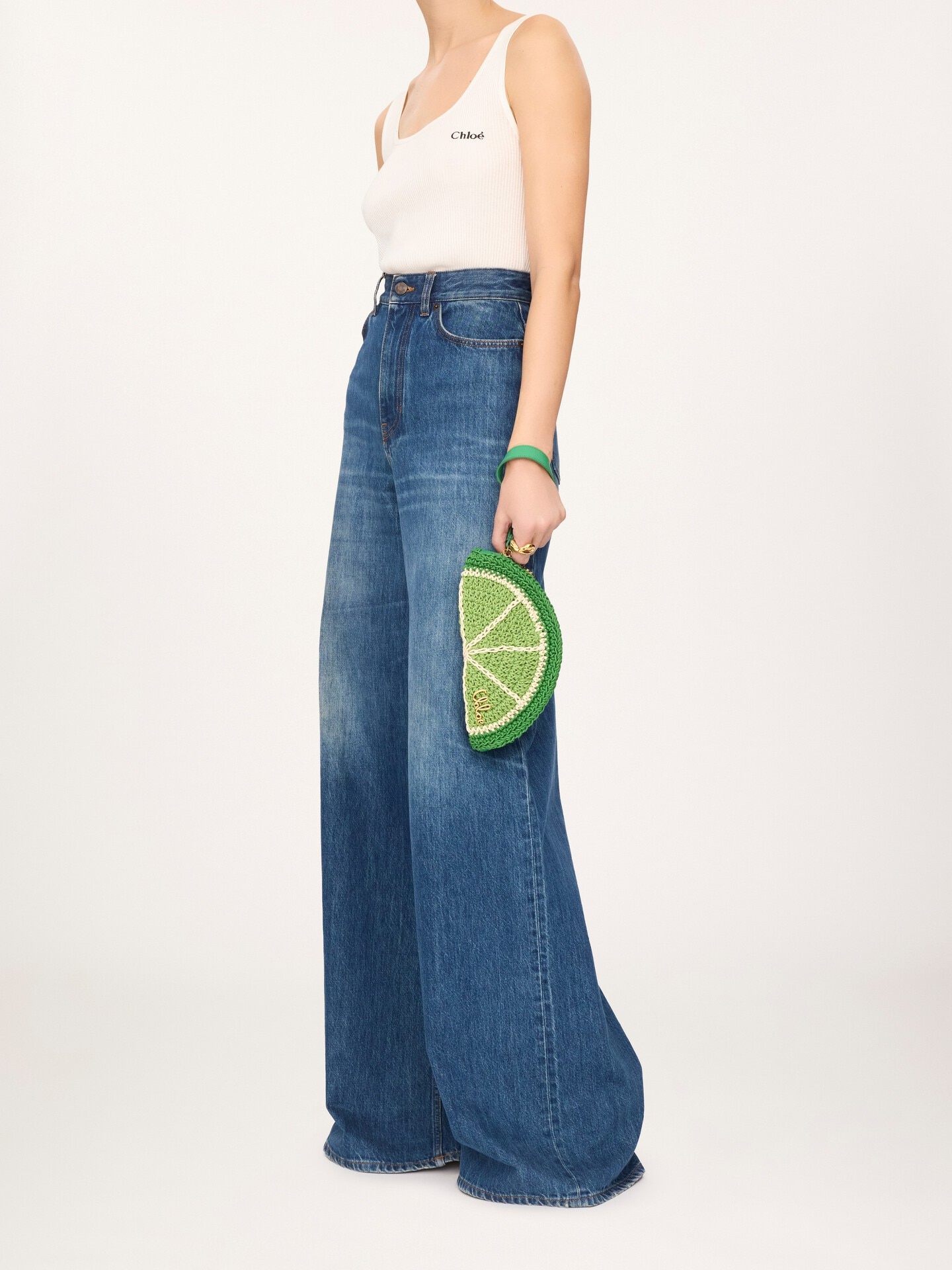 Chlo&eacute; Tropicus Lime Slice pouch in waxed cord - 6.0