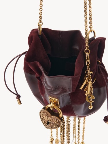 Ch&acirc;teau Treasures crossbody bag in grained & suede leather - 8