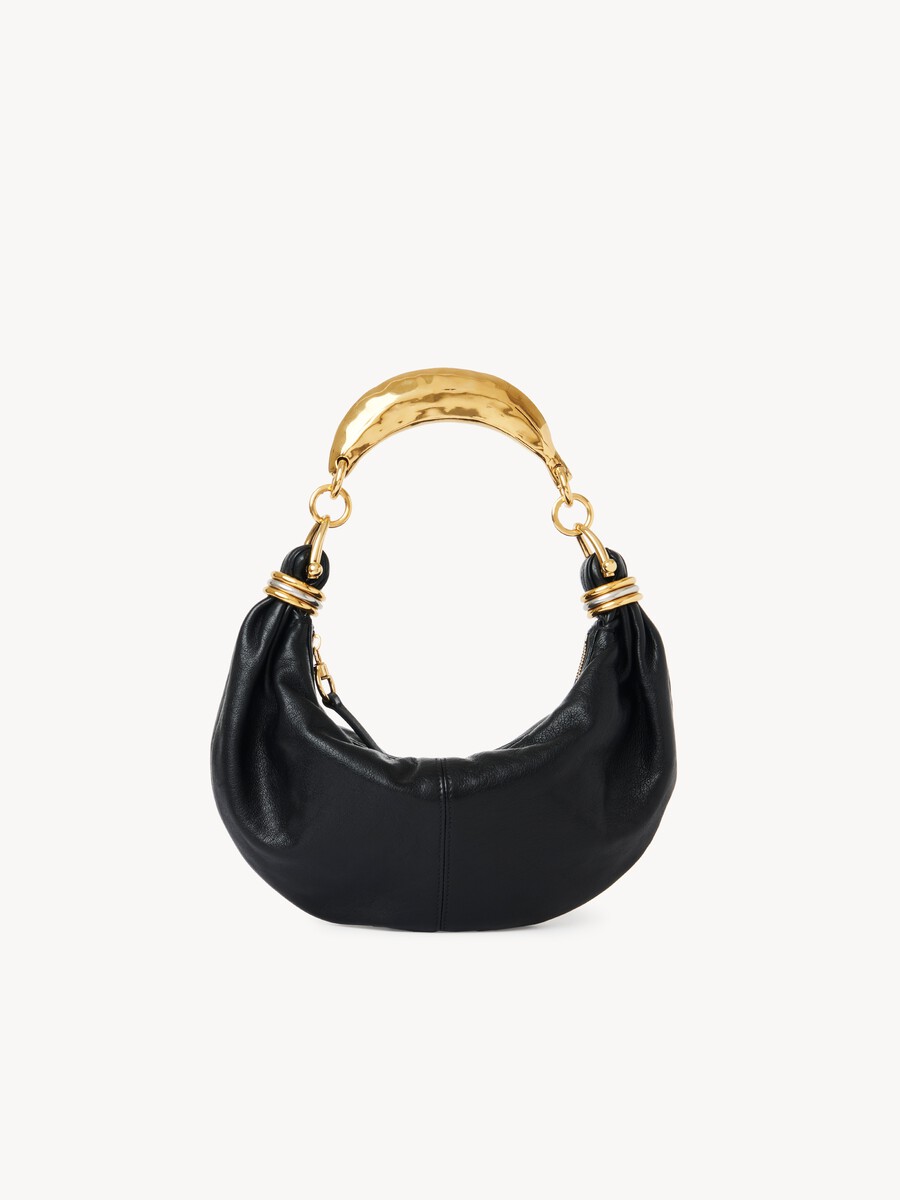 Small Bracelet hobo Bag in grained leather - 7