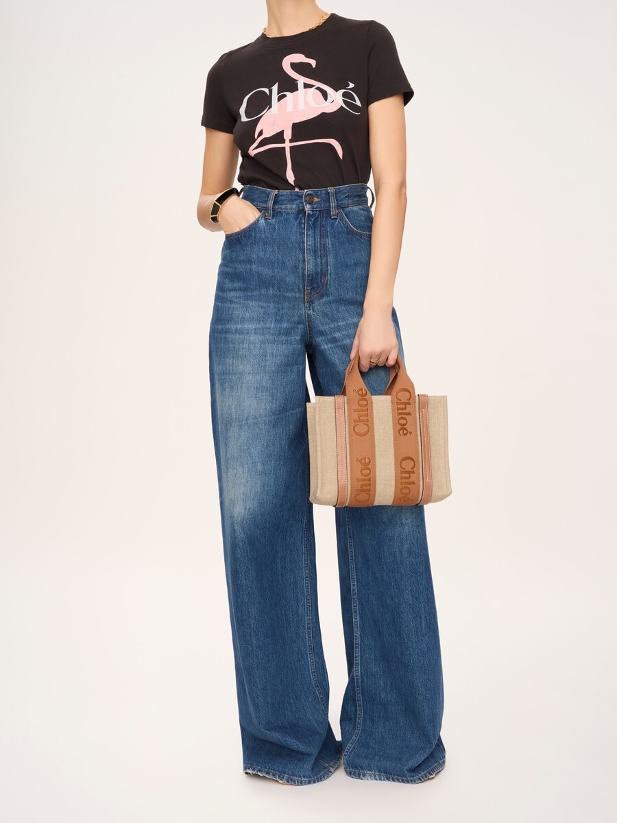 Bolso tote Woody peque&ntilde;o de lino - 8