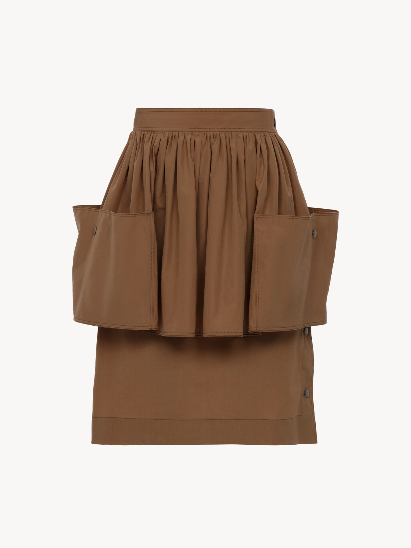 Layered knee-length skirt in cotton poplin - 2.0