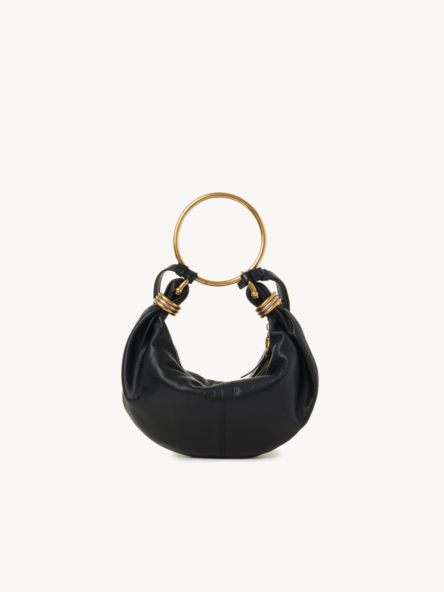 Small Bracelet Hobo bag in grained leather - 4.0