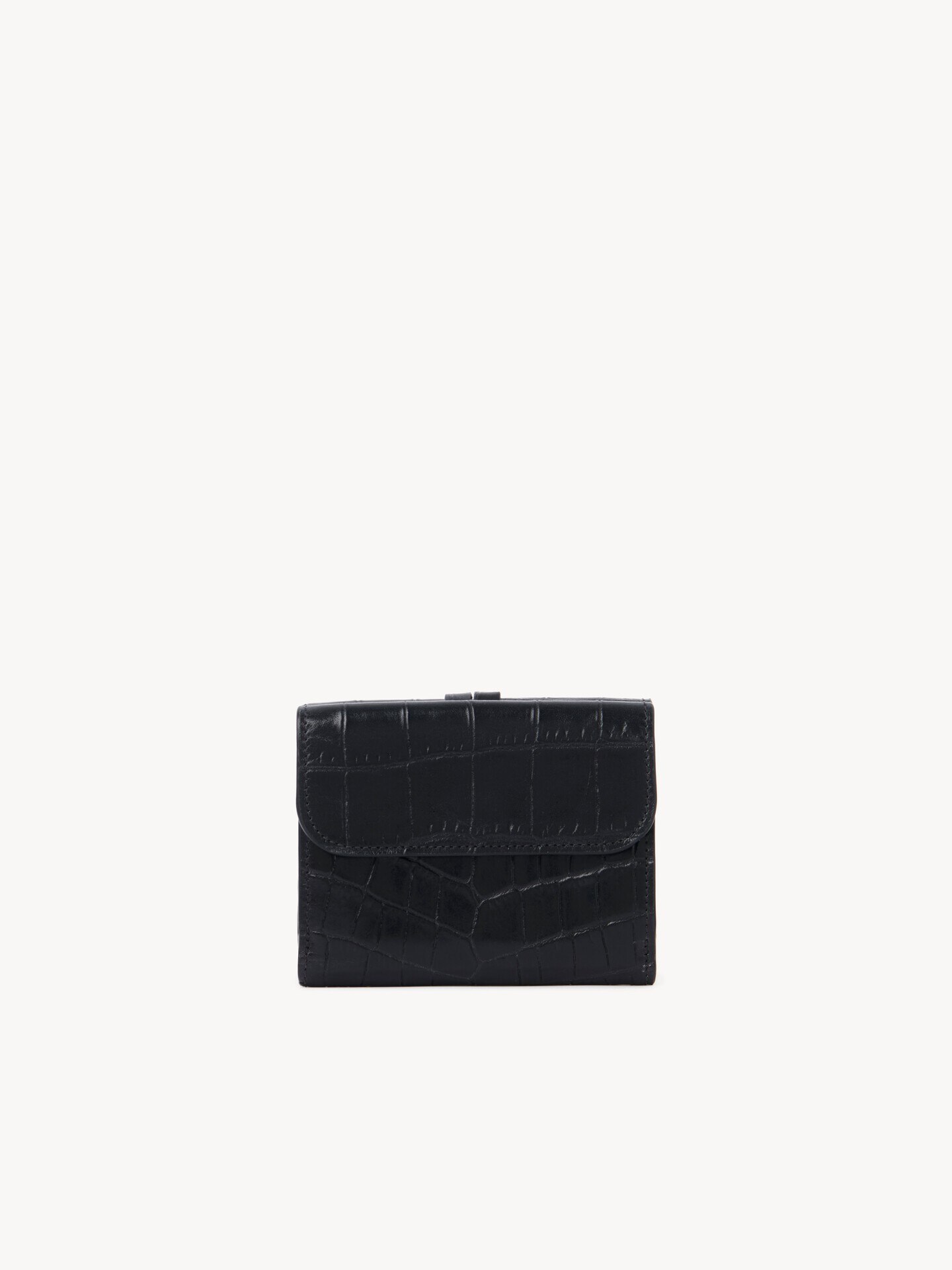 Small Alphabet tri-fold in croco-effect leather - 5.0