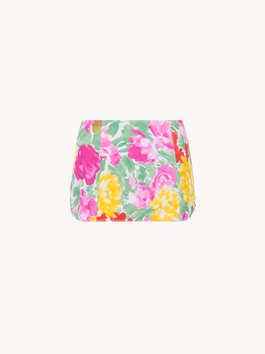 Garden-print high-waisted swim skirt - 2