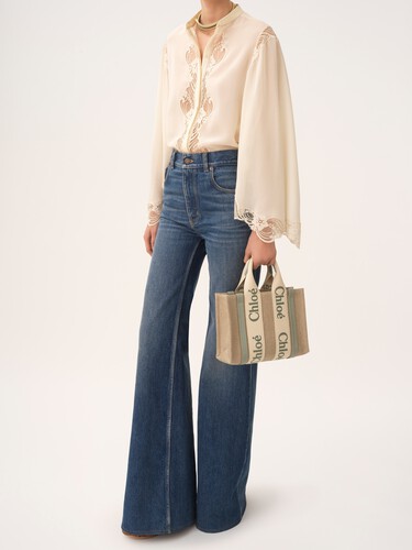 Bolso tote peque&ntilde;o Woody de lino - 8