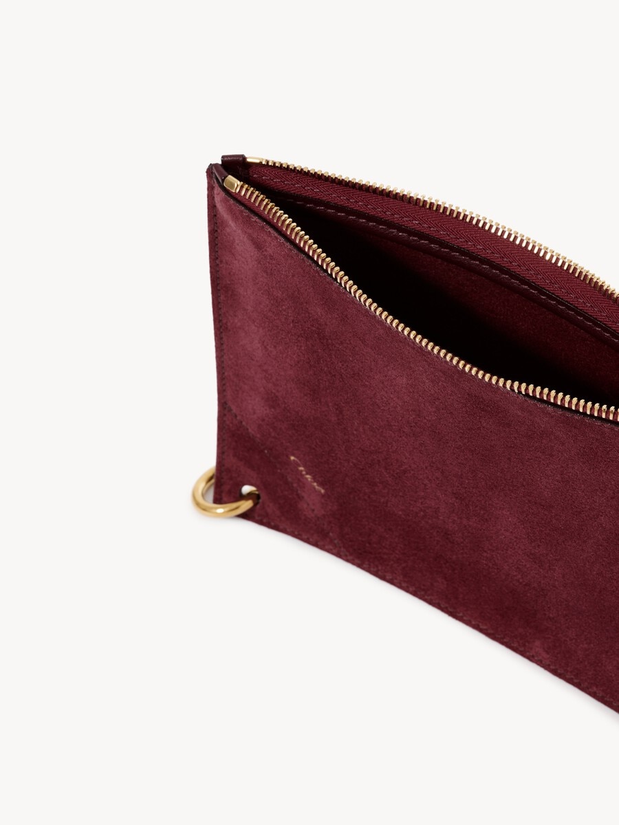 Chlo&eacute; Spin zipped pouch in suede & soft leather - 4
