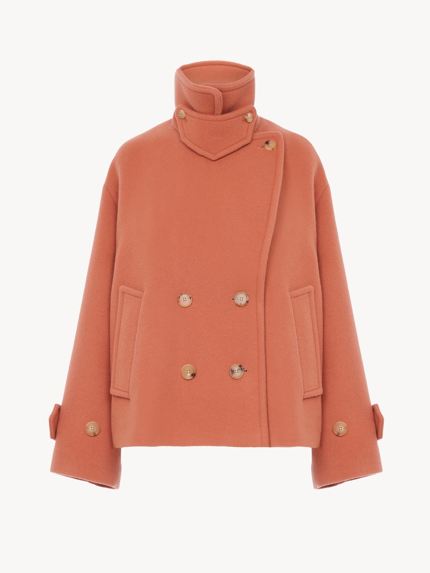 Oversized short coat in wool - 2.0