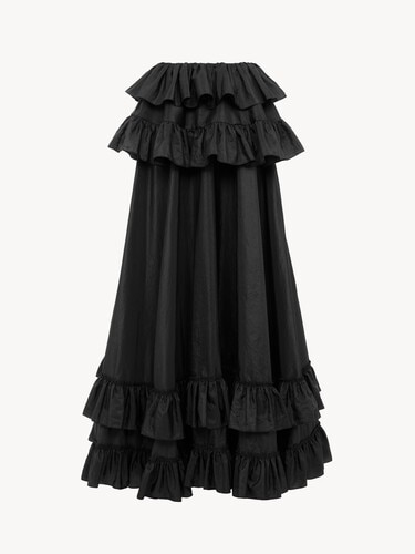 Tiered maxi skirt in washed silk taffeta - 2