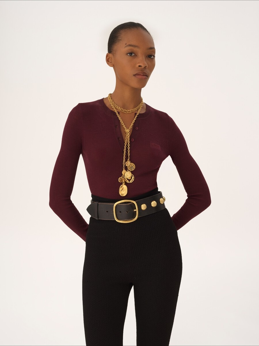 Henley shirt in superfine wool knit - 3