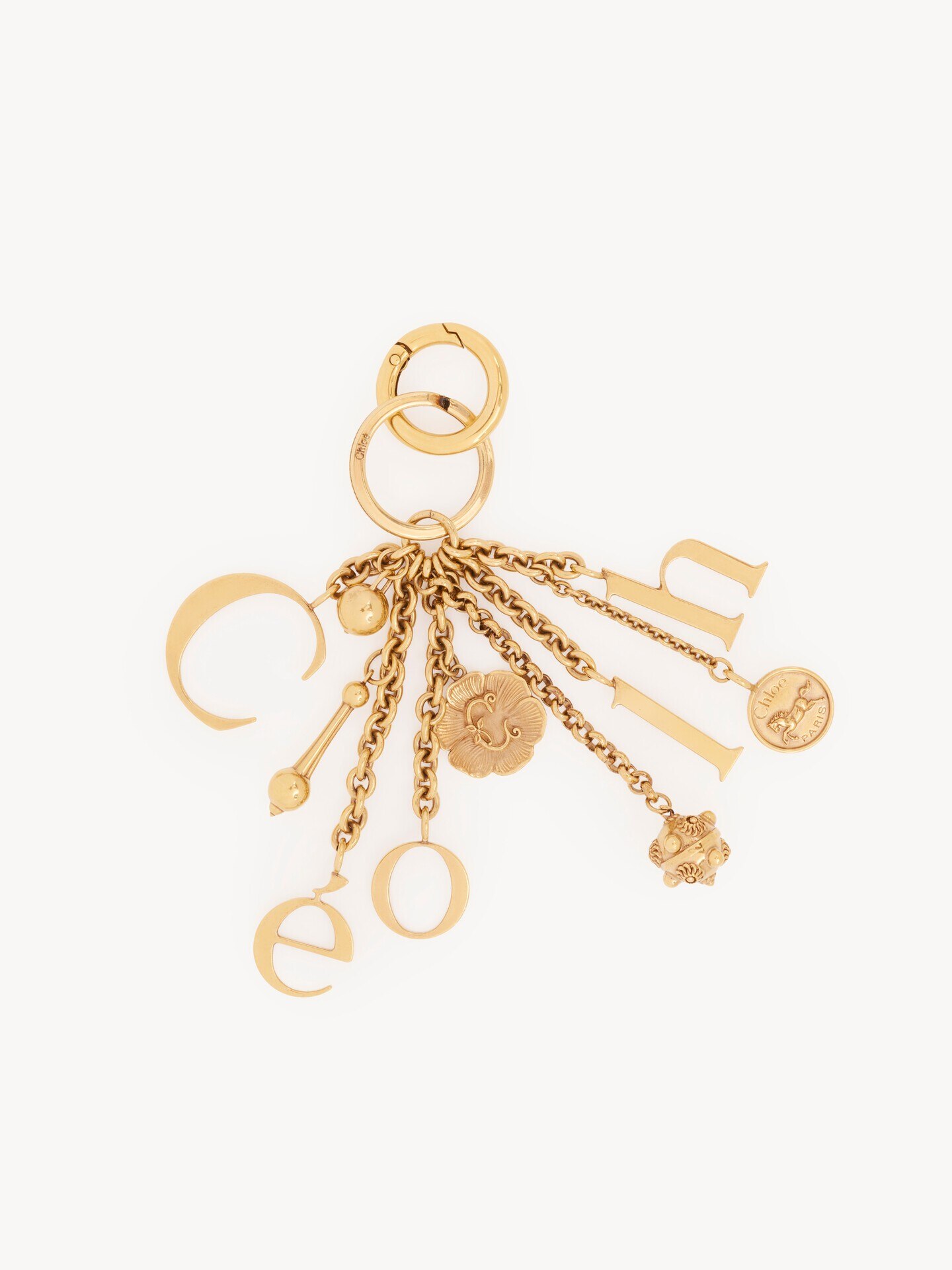 Bijou de sac porte-cl&eacute;s logo Chlo&eacute; Symbols en laiton - 1.0