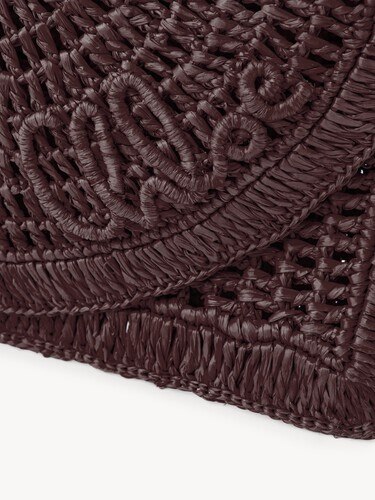 Summer Banana flat pouch with strap in raffia - 7