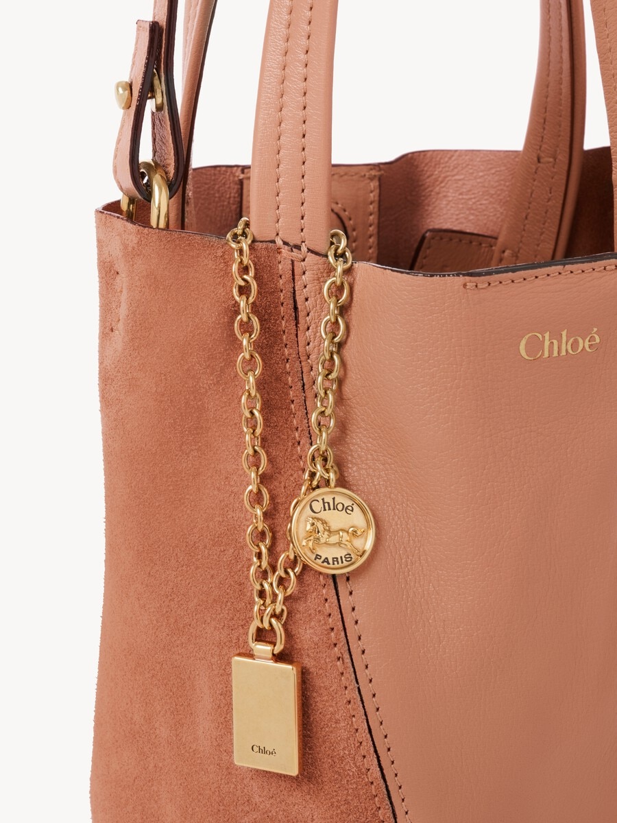Small Chlo&eacute; Spin tote bag in grained & suede leather - 6