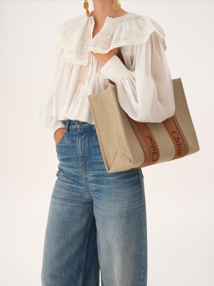 Woody tote bag in linen - 2