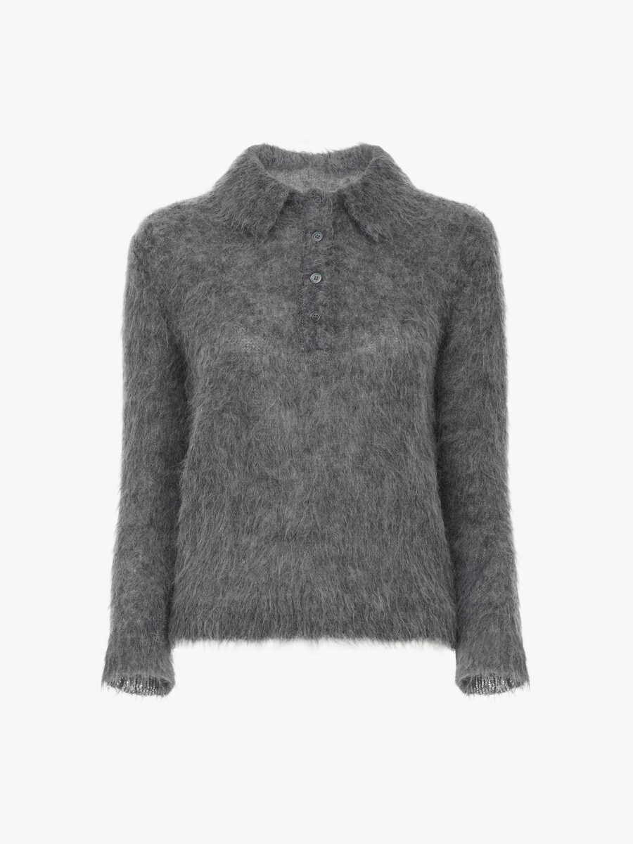 Jersey de polo confeccionado en punto de mezcla de lana y alpaca - 2
